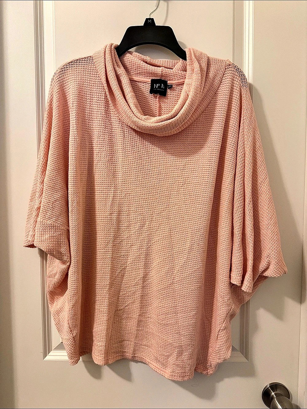 No. 11 Los Angeles Cowl Neck Dolman Sleeve Top Knit Sweater Pink XL
